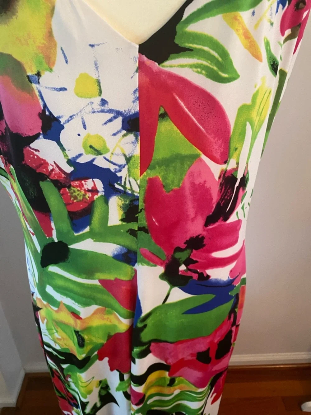 Ralph Lauren size 14W drap neckline colorful dress - Picture 7 of 9